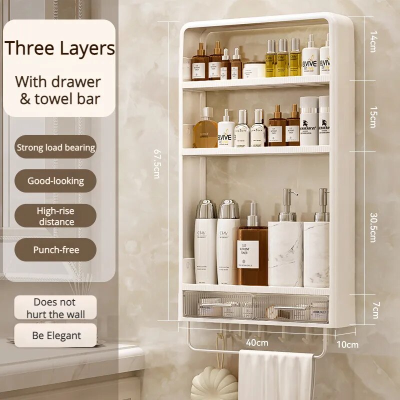 Baderomshylle Veggmontert Plassbesparende Oppbevaring Tre Lag 6