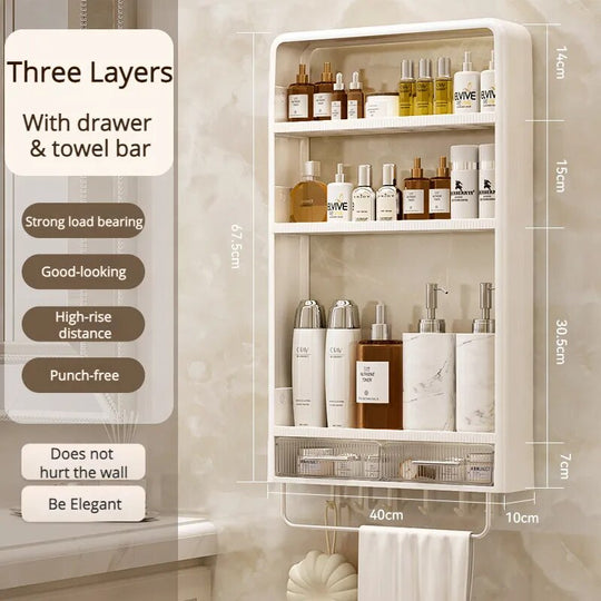 Baderomshylle Veggmontert Plassbesparende Oppbevaring Tre Lag 6