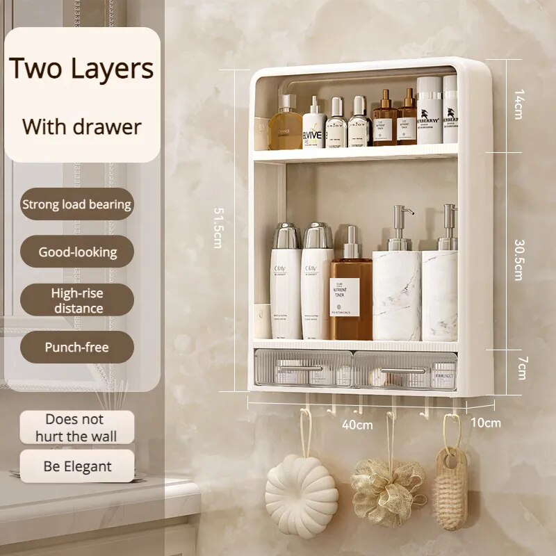 Baderomshylle Veggmontert Plassbesparende Oppbevaring Tre Lag 7