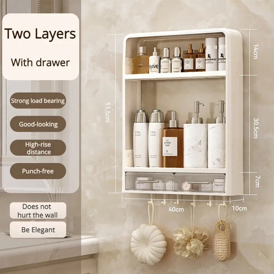 Baderomshylle Veggmontert Plassbesparende Oppbevaring Tre Lag 7