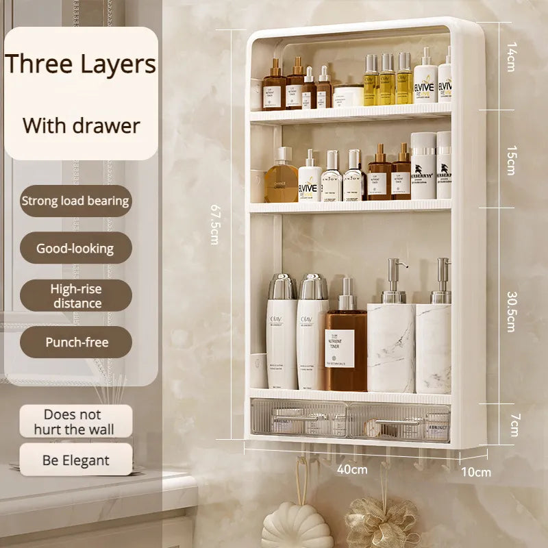 Baderomshylle Veggmontert Plassbesparende Oppbevaring Tre Lag 9