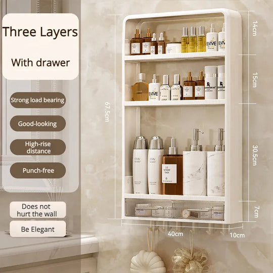 Baderomshylle Veggmontert Plassbesparende Oppbevaring Tre Lag 9