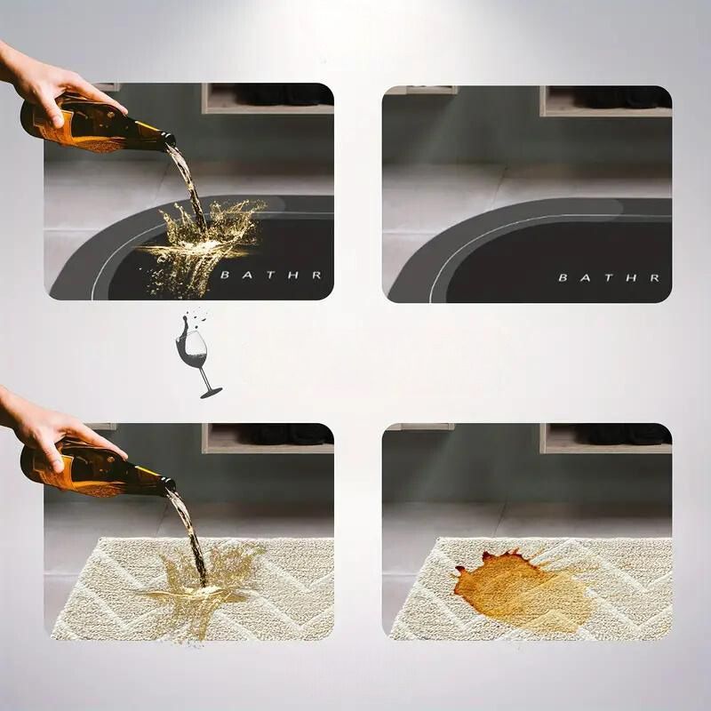 Baderomsmatte Hurtigtørkende Sklisikker 1