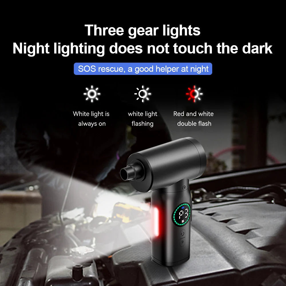 Bærbar 2-i-1 Luftstøvsuger og Vifte med LED-lys 4