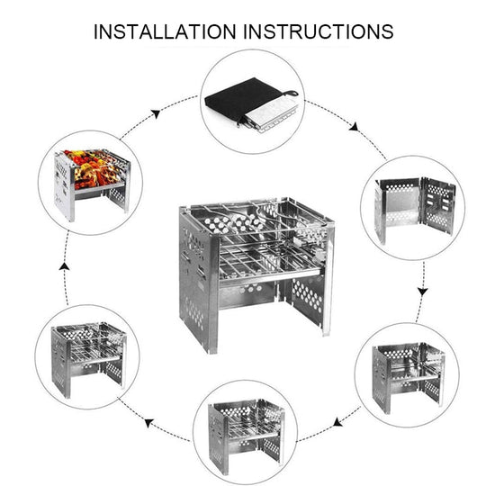 Bærbar BBQ Grill for Utendørs Bruk 4