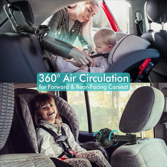 Bærbar Barnevognvifte med 360° Justering 3
