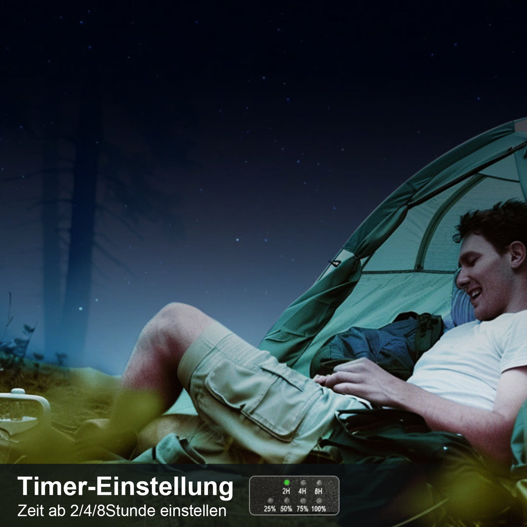 Bærbar Campingvifte med LED-lampe og Solpanel 2