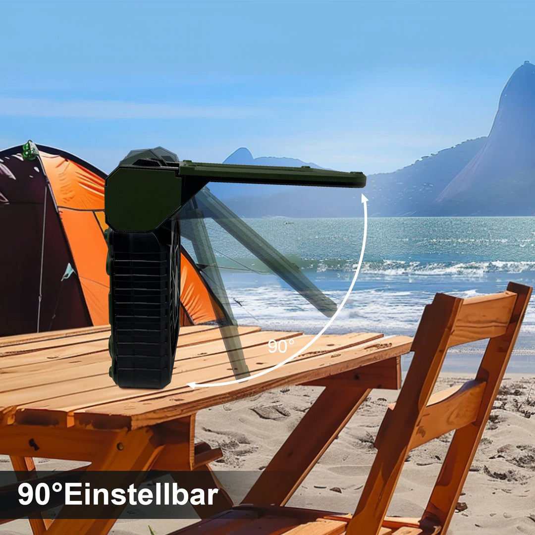 Bærbar Campingvifte med LED-lampe og Solpanel 5
