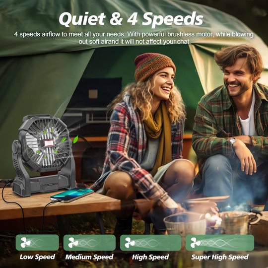 Bærbar Campingvifte med LED-lanterne 6