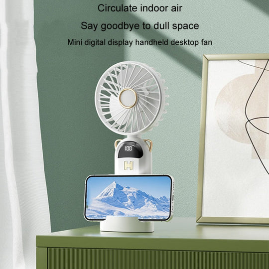 Bærbar Håndholdt Vifte med Digital Skjerm 7
