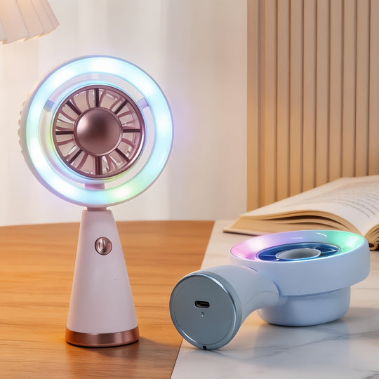 Bærbar Håndvifte med RGB-belysning for Kvinner 4