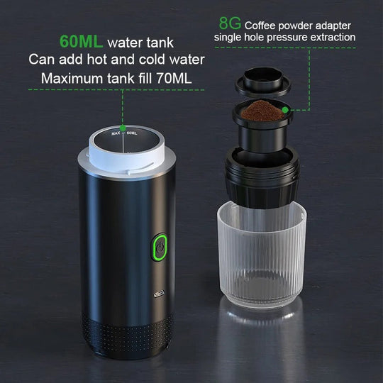 Bærbar Kaffemaskin Kompakt Med Trådløs Drift 2