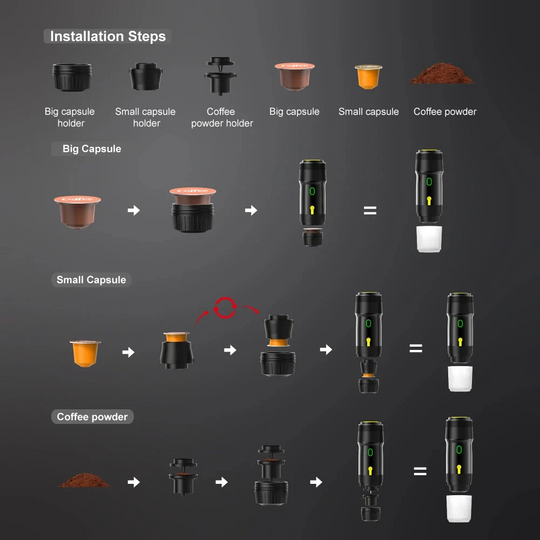Bærbar Kaffemaskin Kompakt Med Trådløs Drift 8