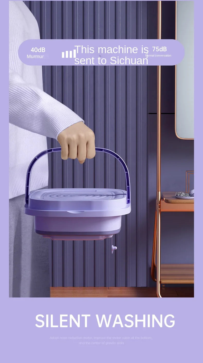Bærbar Mini Vaskemaskin Sammenleggbar 8L 8