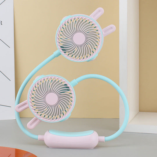 Bærbar Minihalsvifte For Kvinner Dobbel Blåser Design 10