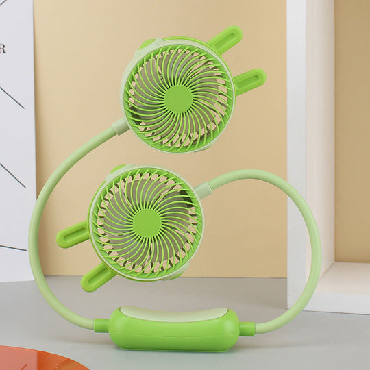 Bærbar Minihalsvifte For Kvinner Dobbel Blåser Design 9