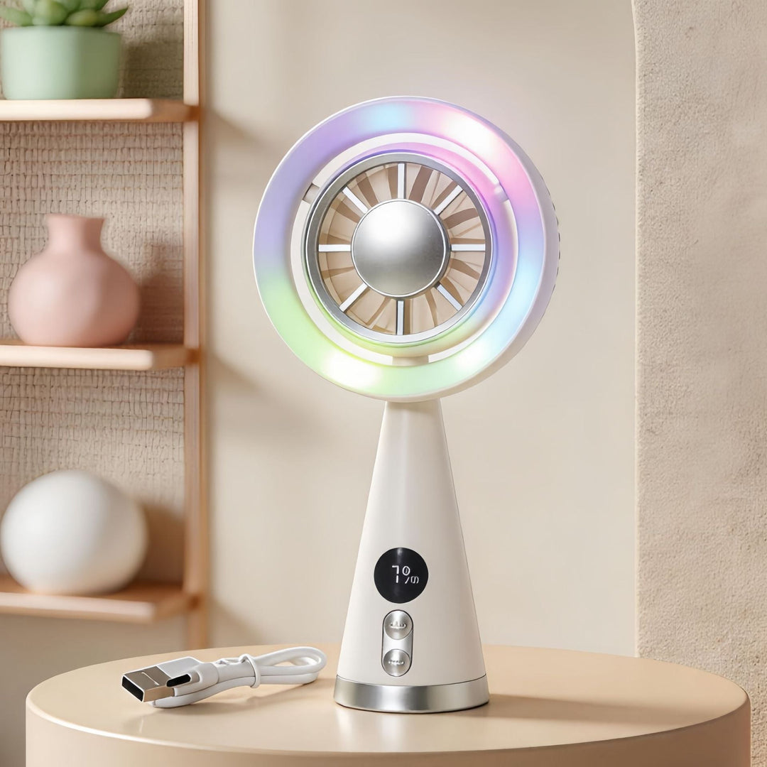 Bærbar Minivifte med LED-belysning og Digitalt Display 6