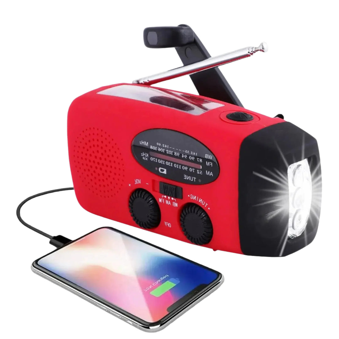 Bærbar Nødradio med LED-lommelykt og Powerbank 0