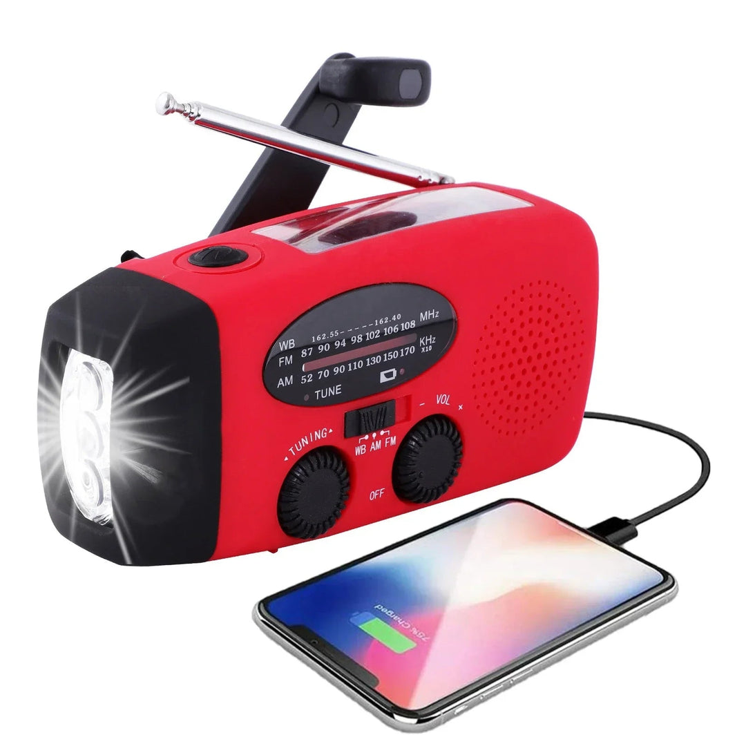 Bærbar Nødradio med LED-lommelykt og Powerbank 2