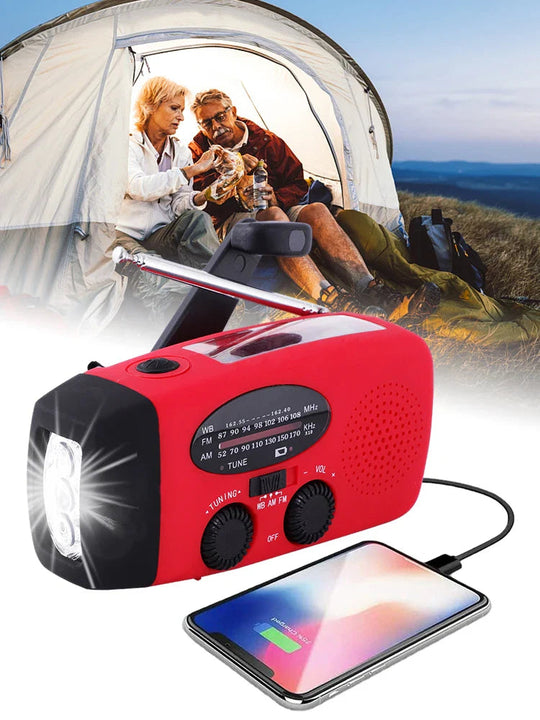 Bærbar Nødradio med LED-lommelykt og Powerbank 3