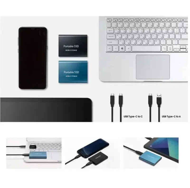 Bærbar SSD Lagring Ekstern Høyhastighets USB-C 1050MB/s 5