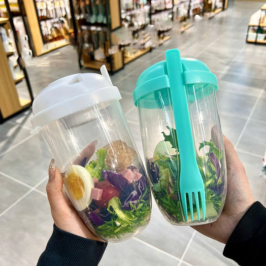 Bærbar Salatbeholder med Gaffel og Dressingholdere 1000ml 3