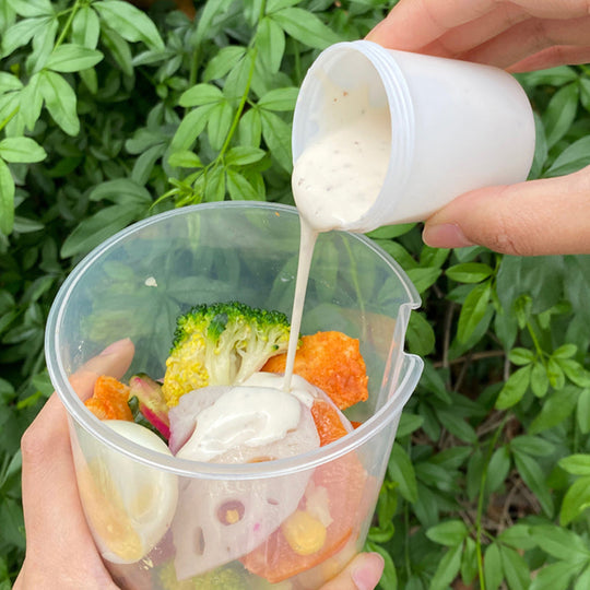 Bærbar Salatbeholder med Gaffel og Dressingholdere 1000ml 5
