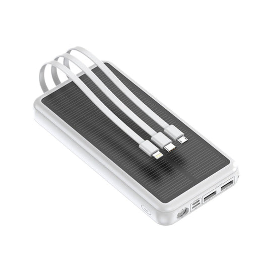 Bærbar Solcelledrevet Powerbank med Integrerte Ladekabler 1