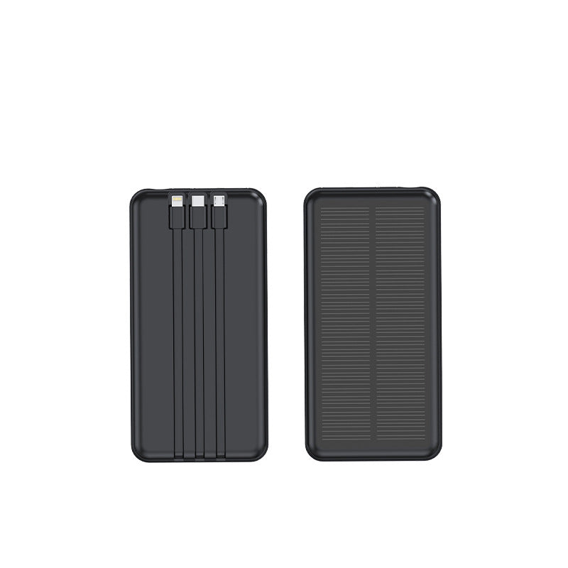 Bærbar Solcelledrevet Powerbank med Integrerte Ladekabler 2