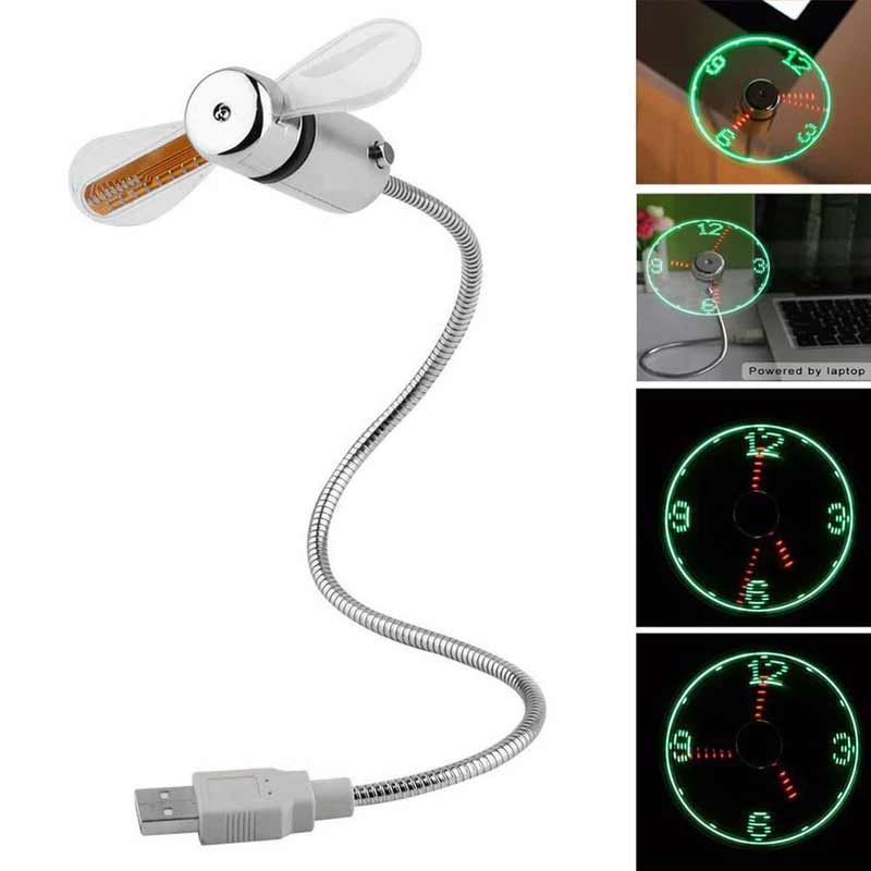 Bærbar USB Vifte Med Programmerbar LED-Melding og Fleksibel Nakke 1