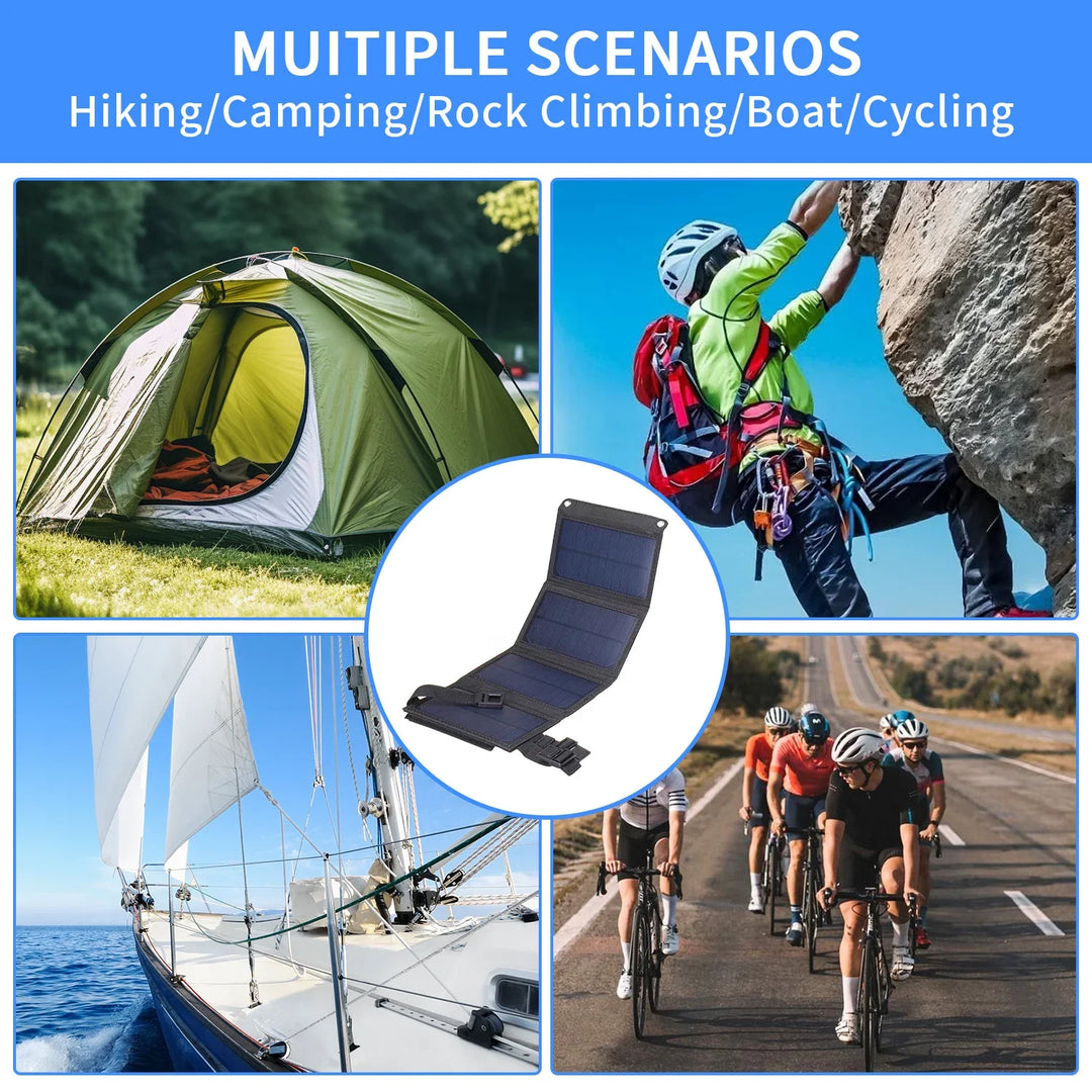 Bærbart Solcellepanel 60W Sammenleggbart For Utendørs Bruk 1