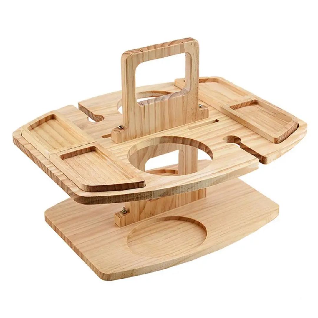 Bærbart Utendørs Vinbord Med Avtakbar Vinglassholder 0