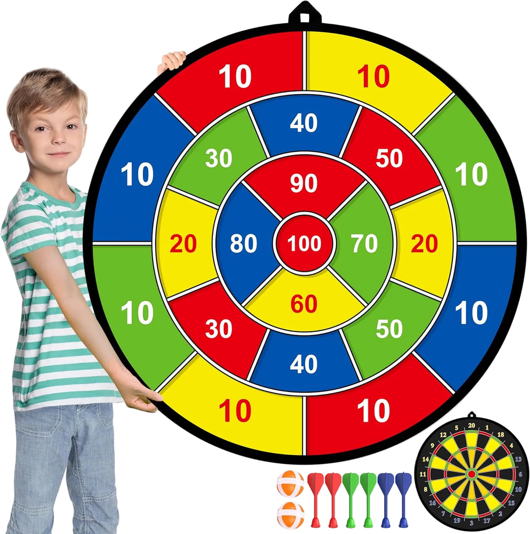 Barnas Dobbeltsidige Dartskive med Limballer 0