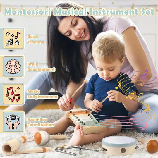 Barnas Musikkinstrumentsett i Tre - Montessori Inspirert 1