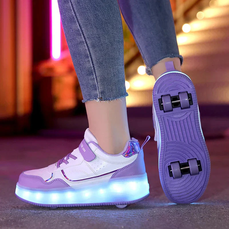 Barnas Rulleskøyter med LED Lys og Ortopedisk Design 4
