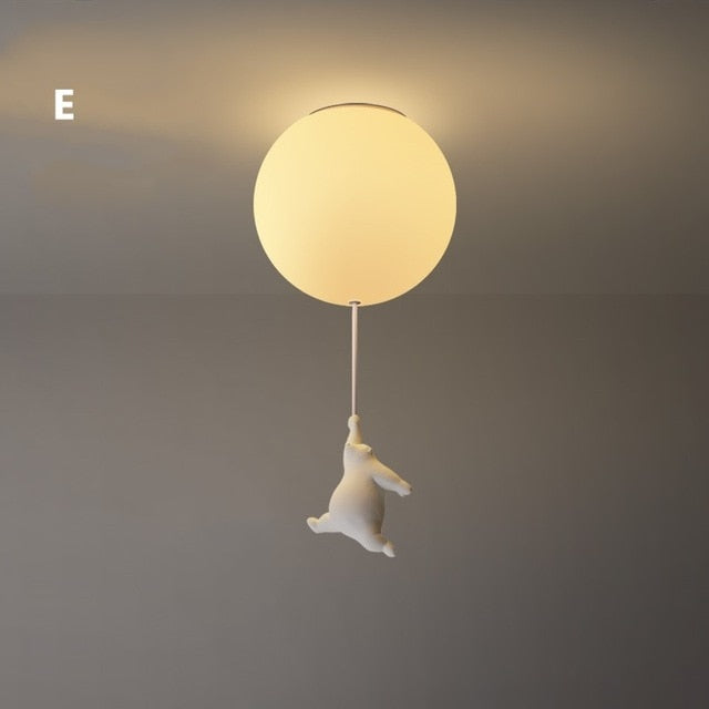 Barnas Taklampe Bjørn med Ballong Moderne Design for Stue 12