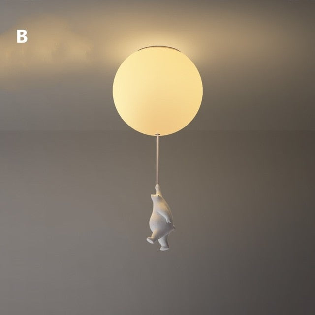 Barnas Taklampe Bjørn med Ballong Moderne Design for Stue 9