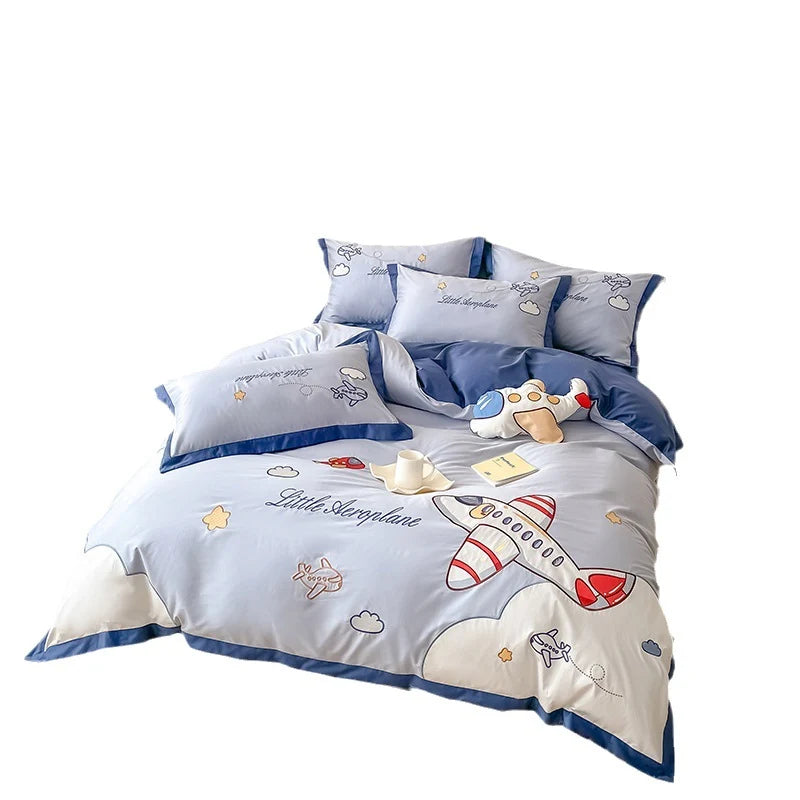 Barnesengetøysett med Brodert Flydesign 5