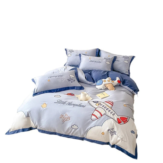 Barnesengetøysett med Brodert Flydesign 5