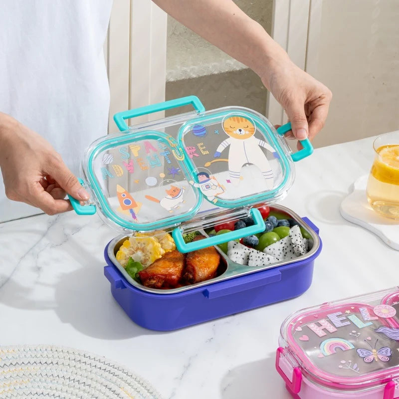 Barns Bento-matboks med romtema og flere rom 2