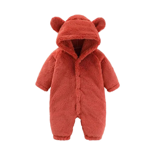 Barns Teddy Jumpsuit med Ører 0