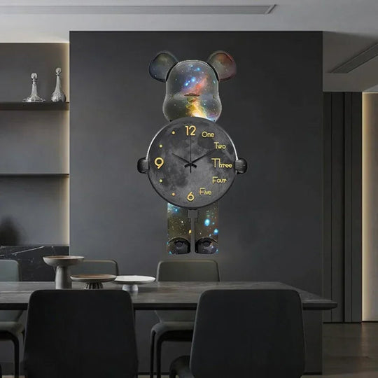 Bjørn Veggklokke Med LED Lys Moderne Design 4
