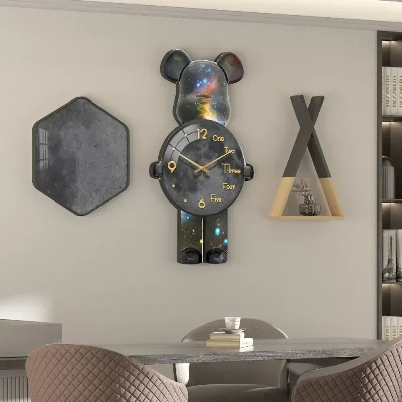 Bjørn Veggklokke Med LED Lys Moderne Design 5