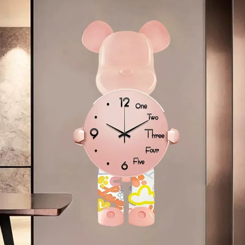 Bjørn Veggklokke Med LED Lys Moderne Design 6