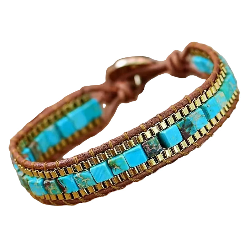 Blågrønn Armbånd Boho Stil 0