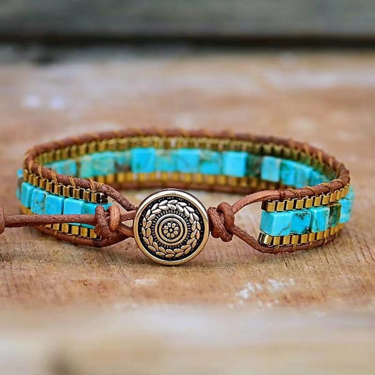 Blågrønn Armbånd Boho Stil 1