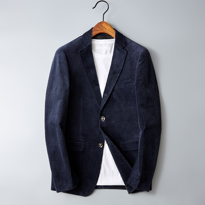 Blazer Homme Velours Côtelé Décontracté 5