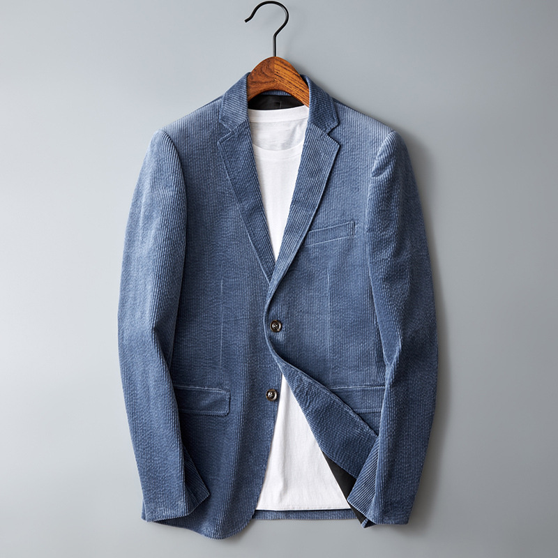 Blazer Homme Velours Côtelé Décontracté 7