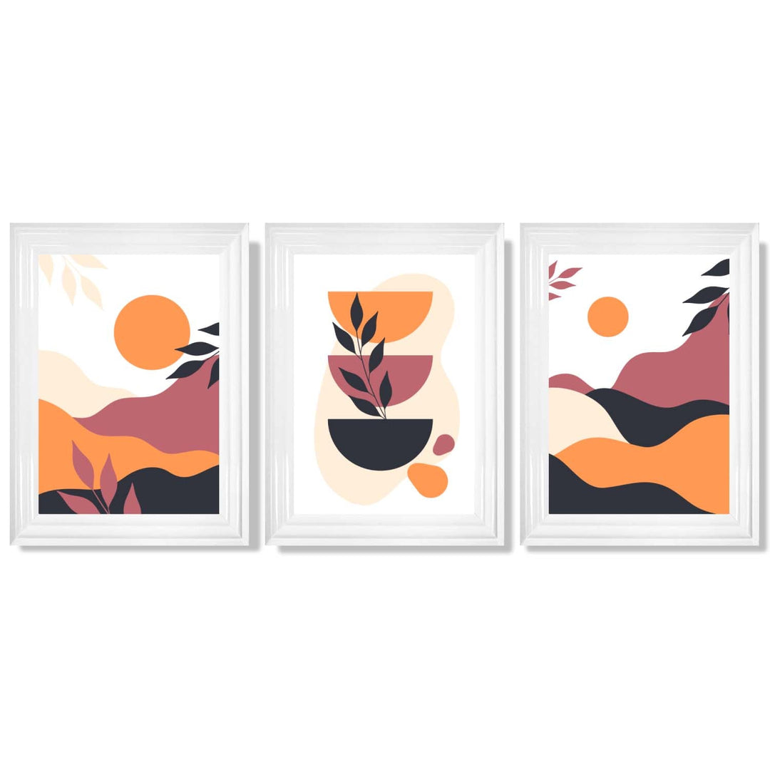 Boho Kunsttrykk Sett Med 3 Innrammede Bilder 11
