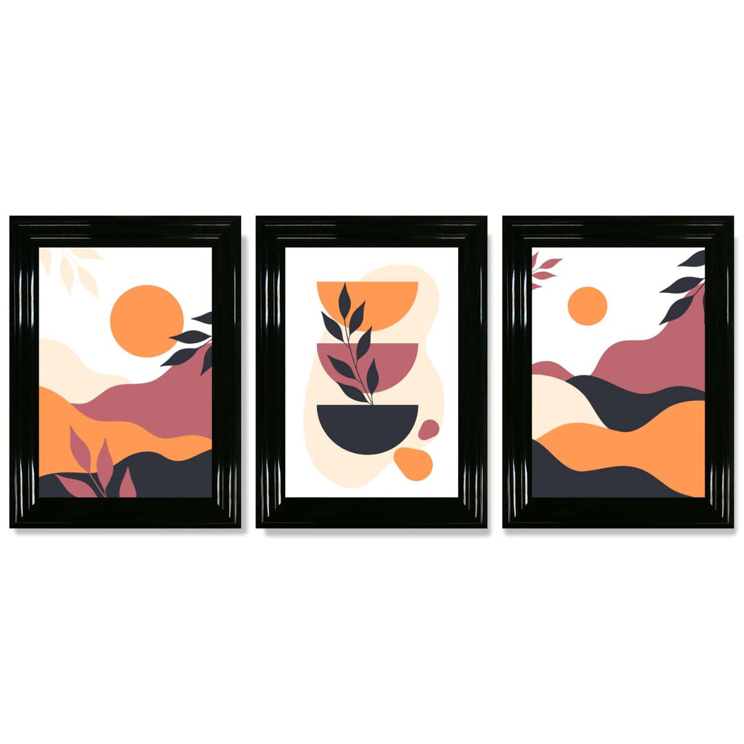 Boho Kunsttrykk Sett Med 3 Innrammede Bilder 15